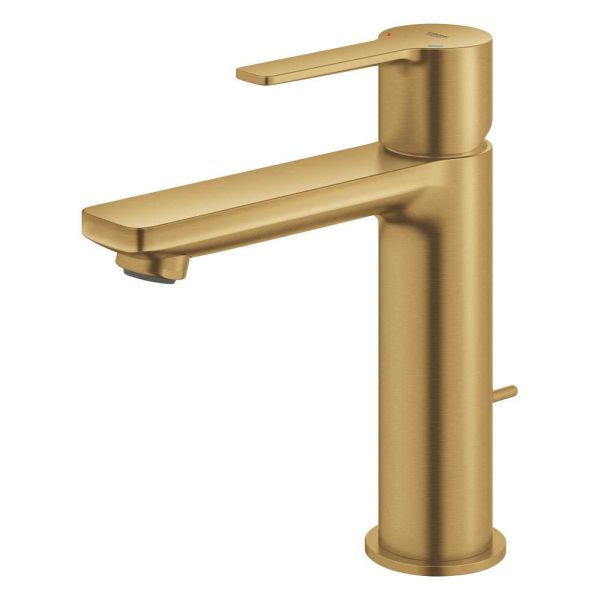 Grohe Lineare Badarmatur S-Size, Zugstangen-Ablaufgarnitur, wassersparend, cool sunrise gebürstet 32114GN1