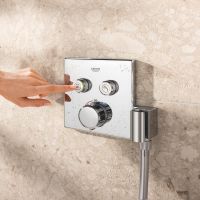 Vorschau: Grohe Precision SmartControl Duschsystem, eckig, Thermostat, Vitalio Rain Mono 310 Kopfbrause, chrom