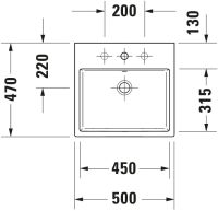 Vorschau: Duravit Vero Air Waschtisch rechteckig 50x47cm, ohne Überlauf, ohne Hahnloch, weiß 2350500079
