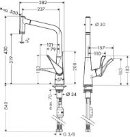 Vorschau: Hansgrohe Metris M71 Einhebel-Küchenmischer 320 mit Ausziehbrause, 2jet