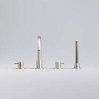 Vorschau: Steinberg Serie 100 4-Loch Wannenrand-Armatur, nickel gebürstet 1002400BN