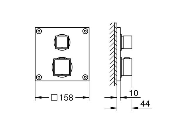 Grohe Allure Gravity Thermostat-Brausebatterie, 2-Wege-Umstellung, ohne Platte