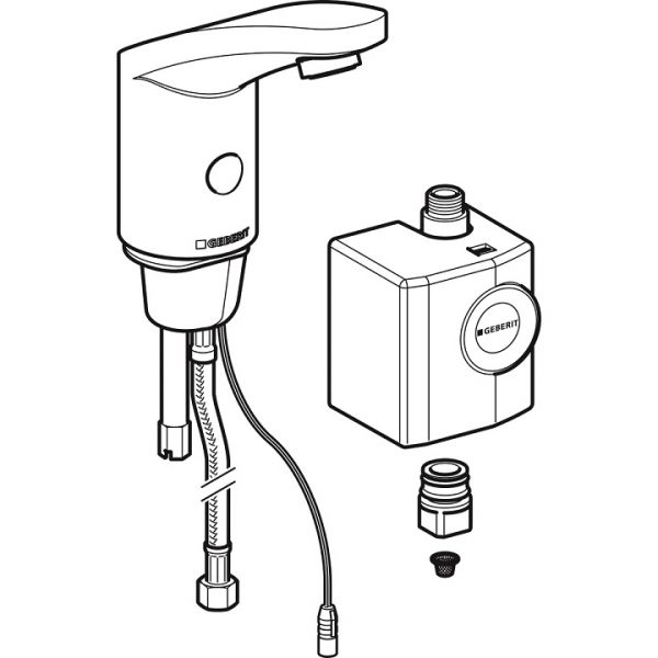 Geberit Waschtischarmatur Typ 185, Generatorbetrieb, chrom