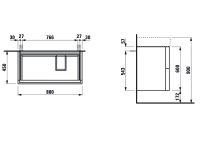 Vorschau: Kartell by Laufen Waschtischunterbau mit 2 Auszügen, Breite 88cm