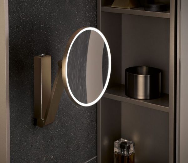 Keuco Kosmetikspiegel iLook_move beleuchtet mit Wippschalter Ø21cm, 5-fache Vergrößerung