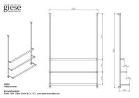 Vorschau: Giese Server Badetuchhalter Duschwandmodell 3-fach 65cm, schwarz matt