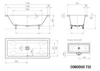 Vorschau: Kaldewei Conoduo Rechteck Badewanne 170x75cm Mod.732