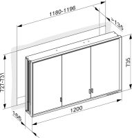 Vorschau: Keuco Royal Lumos Spiegelschrank für Wandeinbau, 3 lange Türen, DALI-steuerbar, 120x73,5cm 14315172303