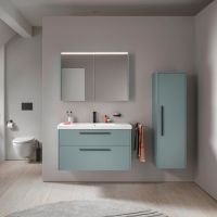 Vorschau: Duravit D-Code 2.0 Halbhochschrank 40x132cm mit Tür, Griff schwarz, fjordgrün matt