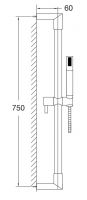 Vorschau: Steinberg Brausegarnitur mit Brausestange 750mm, Brauseschlauch 1,80m, Stabhandbrause, chrom