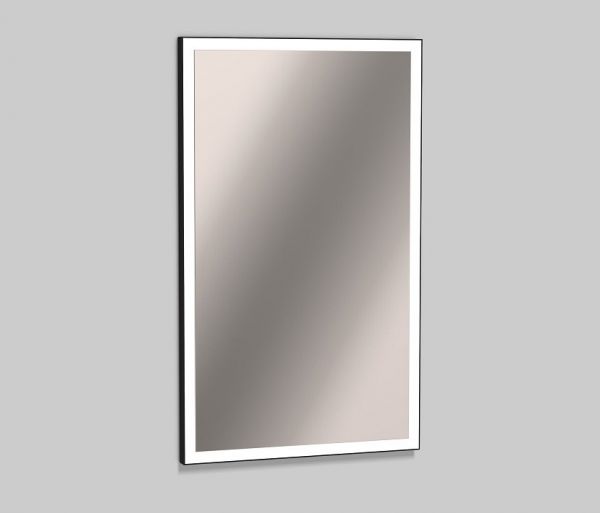 Alape Spiegel 60x100cm, 4-seitiges indirektes LED-Licht, mattschwarz pulverbeschichtet SP.FR600.S1