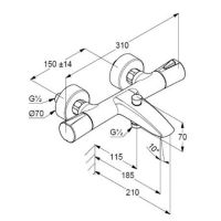 Vorschau: Kludi Zenta Thermostat Wannenfüll- und Brausearmatur Aufputz, chrom