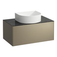 Laufen Sonar Schubladenelement 77,5cm für Waschtisch-Schale, 1 Auszug mit Push & Pull, titan nero marquina H4054110341421 