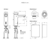 Vorschau: WimTec SMART TH HyPlus secure berührungslose Waschtischarmatur 9V Batteriebetrieb, schwarz matt