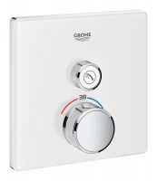 Grohe Grohtherm SmartControl Thermostat mit einem Absperrventil, eckig chrom/ moon white 29153LS0