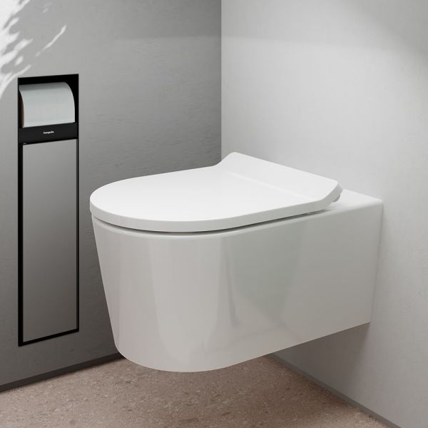 Hansgrohe EluPura S Wand-WC EcoSmart spülrandlos, HygieneEffect, AquaFall Flush, weiß