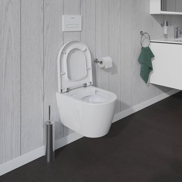 Duravit ME by Starck Wand-WC Compact rimless Set mit SoftClose WC-Sitz, weiß