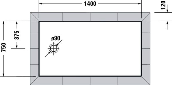 Duravit Tempano Duschwanne rechteckig 75x140cm, Sanitäracryl, weiß