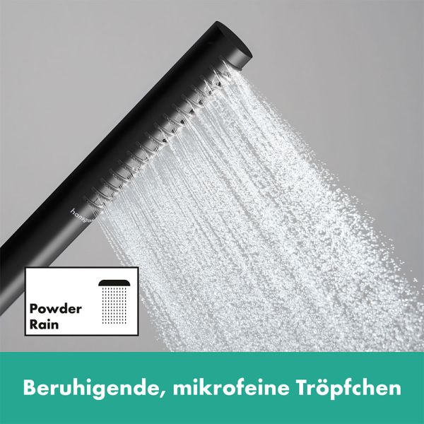 Hansgrohe Pulsify S Duschset 100 1 Strahlart wassersparend mit Duschstange 65cm, schwarz matt