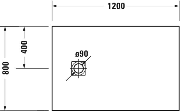 Duravit Sustano Duschwanne 120x80cm, rechteckig, schneidbar tech. Zeich.