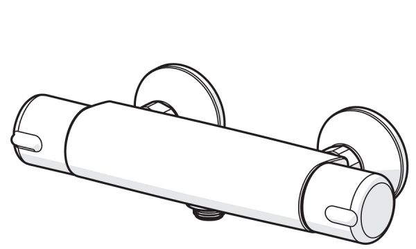 Hansa Hansamicra Brause-Thermostat-Batterie, vertauschte Kalt-/Warmwasser-Anschlüsse, chrom