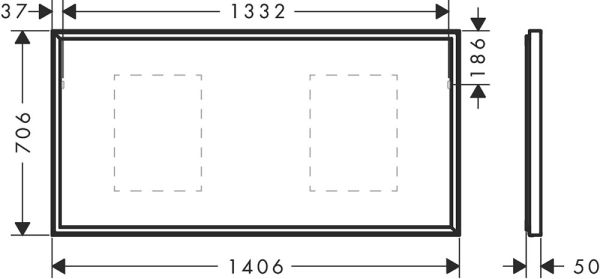 Hansgrohe Xarita E Spiegel mit LED-Beleuchtung 140x70cm IR Sensor, weiß matt