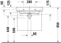 Vorschau: Duravit Duravit No.1 Waschtisch 65x46cm, mit Überlauf, ohne Wondergliss, weiß 2375650000