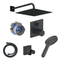 Duravit Duschsystem eckig Unterputz, schwarz matt