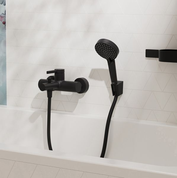 hansgrohe Zesis S Einhebel-Wannenarmatur Aufputz schwarz matt 74420670