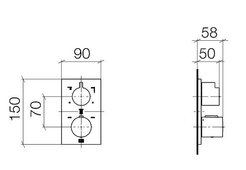 Dornbracht UP-Thermostat mit Dreiwege-Mengenregulierung