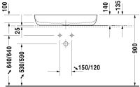 Vorschau: Duravit Luv Aufsatzbecken 80x40 weiss/grau matt 03798023001