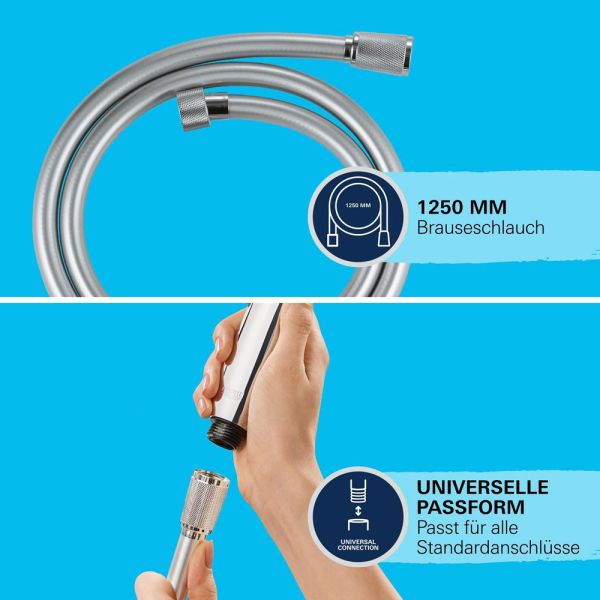 Grohe VitalioFlex Silver Brauseschlauch mit TwistStop 1,25m, chrom