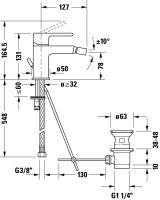 Vorschau: Duravit B.2 Einhebel-Bidetmischer mit Zugstangen-Ablaufgarnitur, chrom
