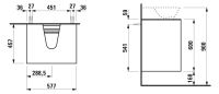 Vorschau: Laufen The New Classic Schubladenelement 58cm, 2 Schubladen, zu Aufsatz-Handwaschbecken 81685.2, techn. Zeichnung