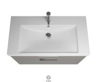 Vorschau: Burgbad Eqio Badmöbel-Set 93cm, Spiegelschrank, Keramik-Waschtisch und WT-Unterschrank