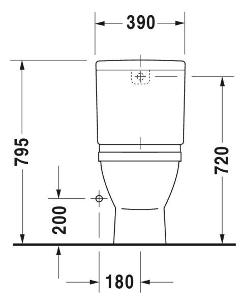 Duravit Starck 3 Stand-WC für Kombination, Tiefspüler, Abgang senkrecht, weiß