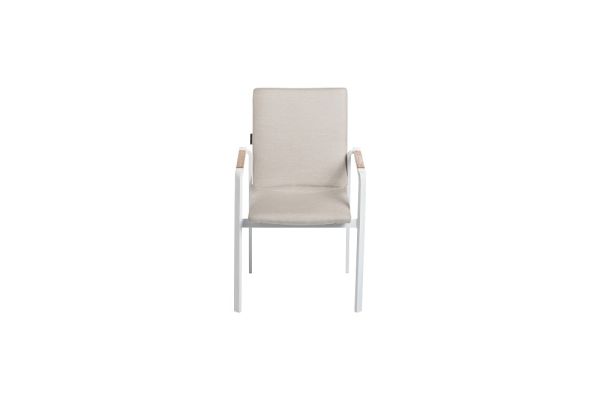KETTLER DINING DIAMOND Stapelsessel Sunbrella®, weiß matt natte linen chalk 0103902-5820