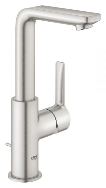 Grohe Lineare Badarmatur L-Size mit Zugstangen-Ablaufgarnitur, supersteel