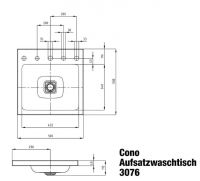 Vorschau: Kaldewei Cono Aufsatzwaschtisch 50x50x4cm, mit Perl-Effekt Mod.3076