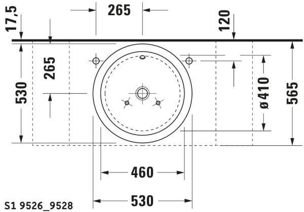 Duravit Starck 1 Aufsatzbecken Ø53cm weiss 04475300001