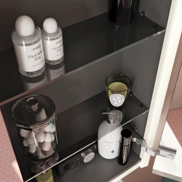 Burgbad rl20 Spiegelschrank Rauchglas Glaseinlegeböden