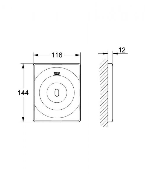 Grohe Tectron Surf Infrarot-Elektronik für Urinal, Netzbetrieb, chrom