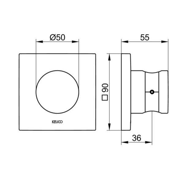 Keuco IXMO Brausehalter Rosette eckig