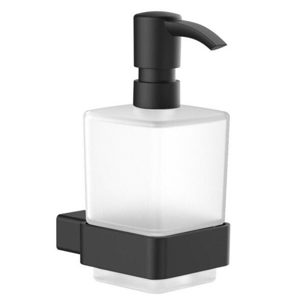 emco loft Seifenspender Wandmodell, Kristallglas satiniert, schwarz 052113301