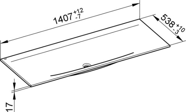 Keuco Edition 11 Keramik-Waschtisch ohne Hahnloch, weiß 140,7x1,7x53,8cm 31160311400