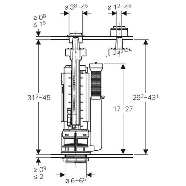 Geberit Spülventil Typ 290, 2-Mengen-Spülung