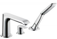 Hansgrohe Metris 3-Loch Einhebel-Wannenrandmischer, chrom