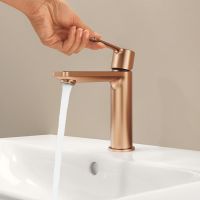 Grohe Lineare Waschtischbatterie S-Size, Push-open Ablaufgarnitur, 23106DL1 warm sunset gebürstet (11)