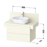 Vorschau: Duravit Balcoon Waschtischunterschrank 80x57x53,4cm für Aufsatzbecken, 2 Schubladen