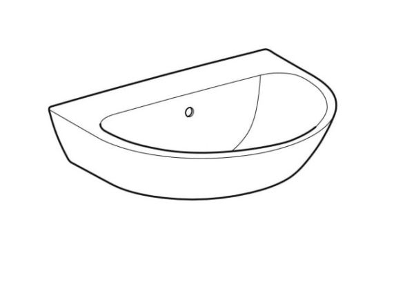 Geberit Renova Waschtisch ohne Hahnloch, mit Überlauf, 60x45cm, weiß 500659011_2